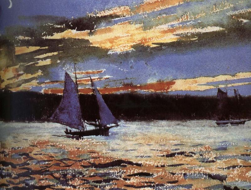 Winslow Homer Gera sunset scene Spain oil painting art